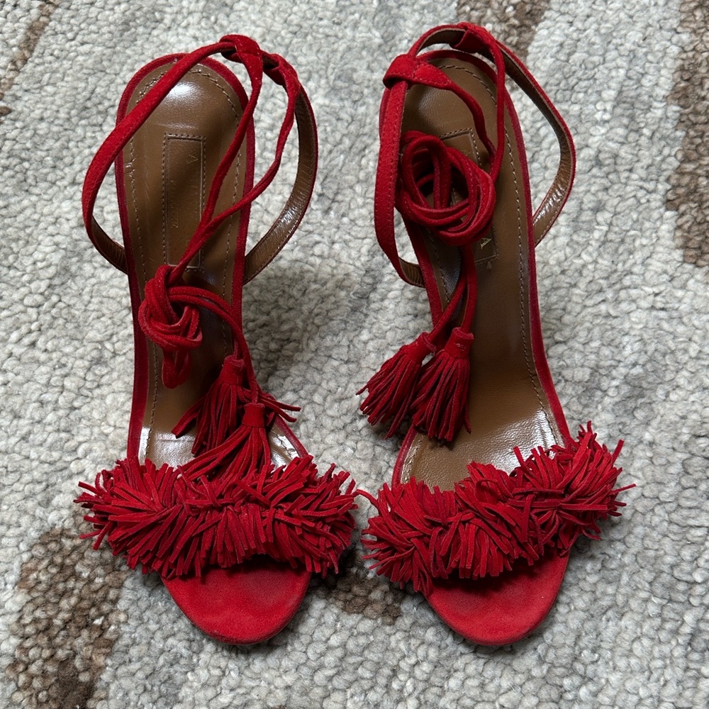 Aquazzura Wild Thing Sandals Red - size 37